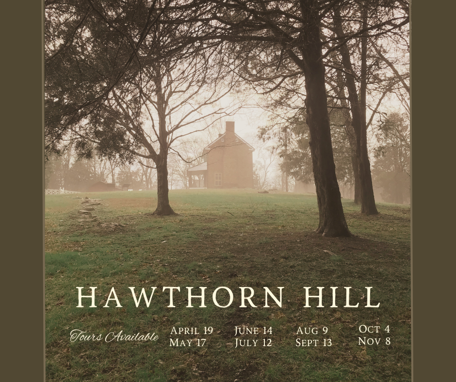 Image of Hawthorn Hill with event details in foreground