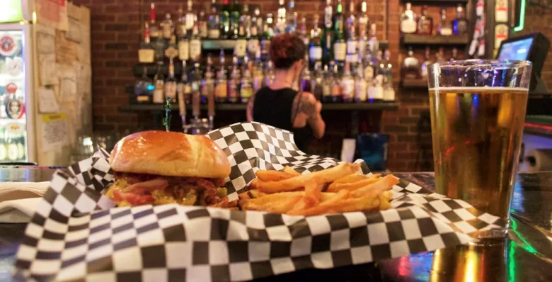 Burgers at Tipton Street Pub local restaurant in Johnson City TN