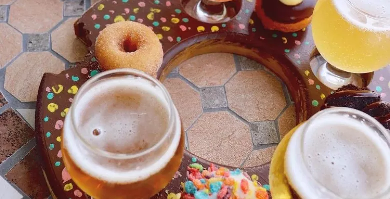 Beer and donut pairing at Donut Distillery in Nashville, TN