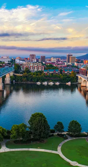 Aerial view of Chattanooga, Tennessee 