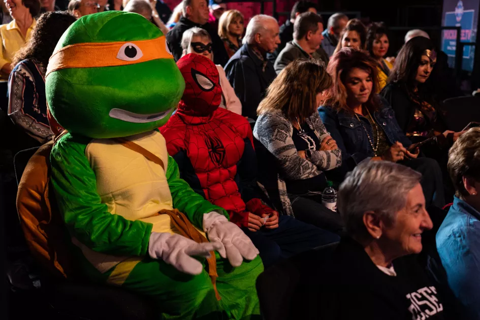 You never know who may show up for a taping!