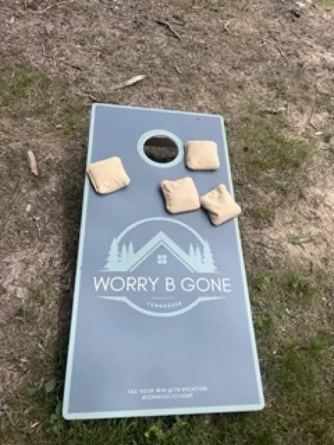 Back yard game of Cornhole