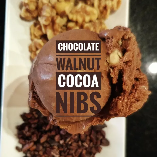 chocolate walnut cocoa nibs ice cream