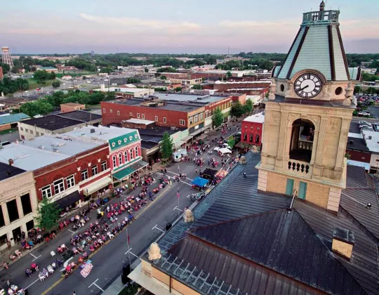 An aerial view of Downtown Springfield